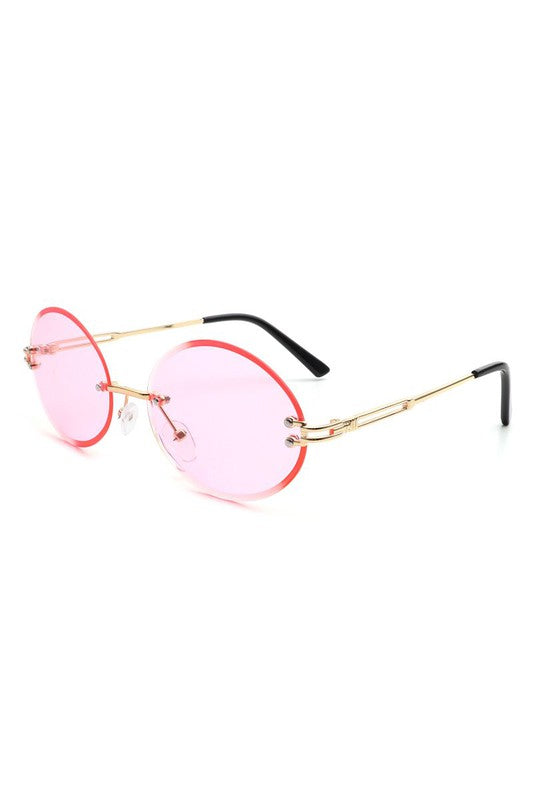 Round Rimless Vintage Sunglasses