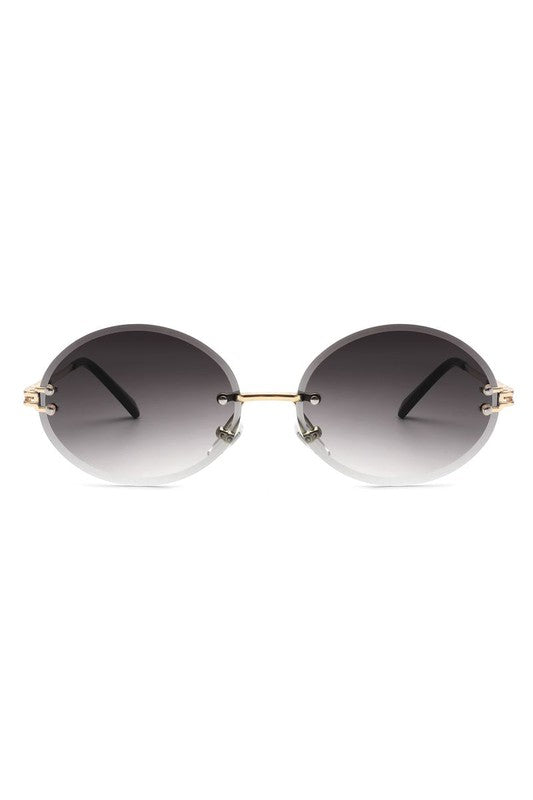 Round Rimless Vintage Sunglasses