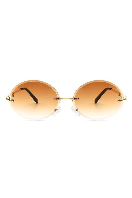 Round Rimless Vintage Sunglasses