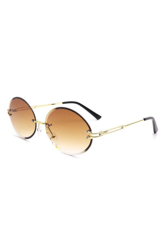Round Rimless Vintage Sunglasses