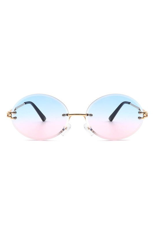 Round Rimless Vintage Sunglasses