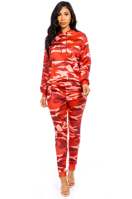 Red Camo Jogger Sweatsuit