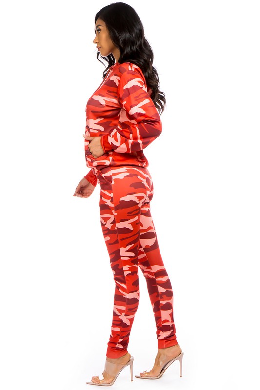 Red Camo Jogger Sweatsuit