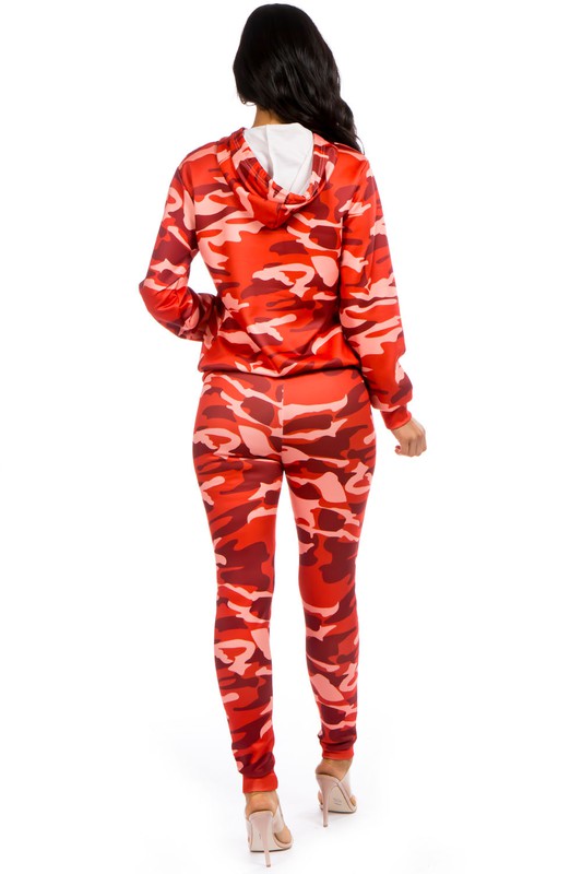 Red Camo Jogger Sweatsuit