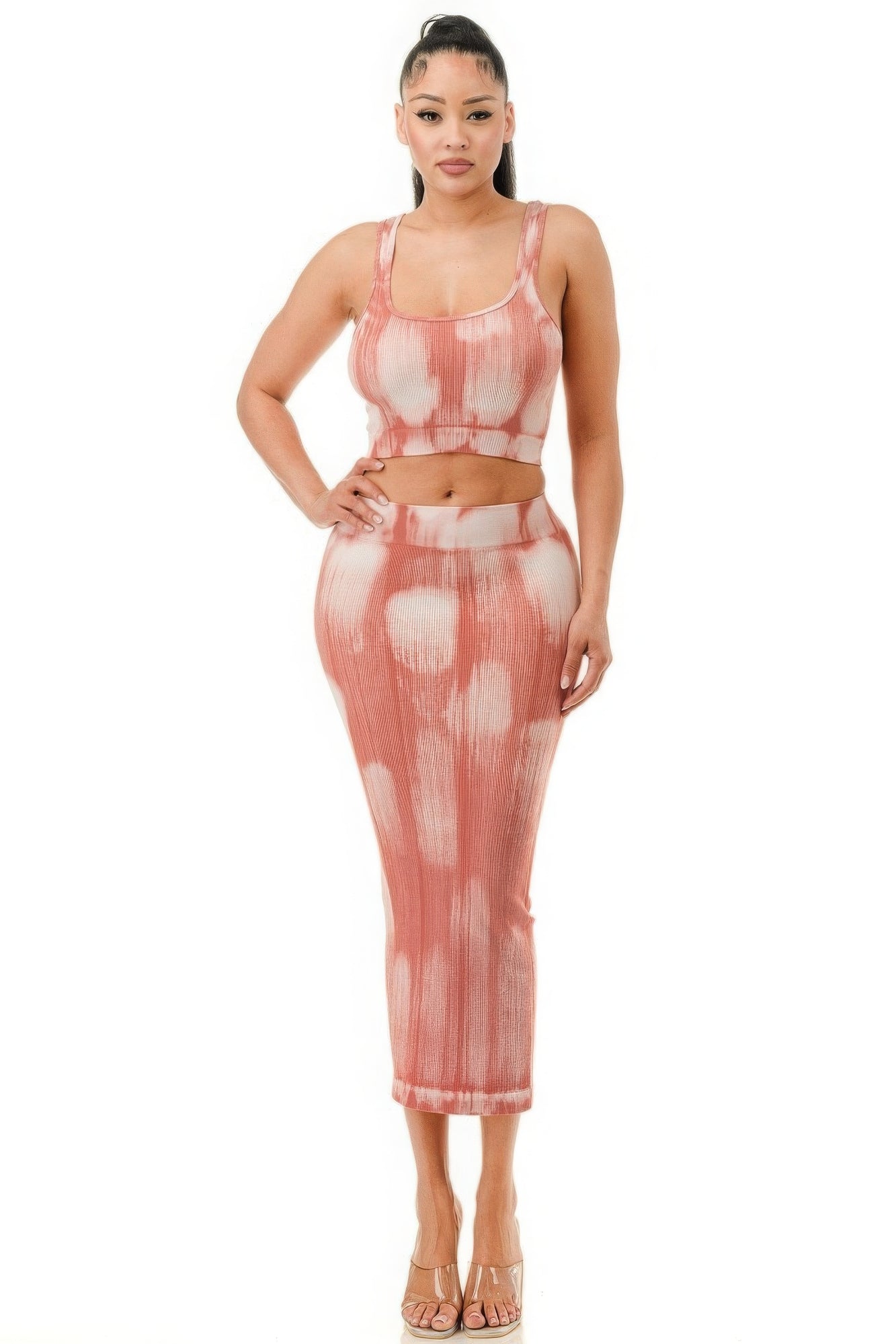 Mineral Wash Midi Skirt Set