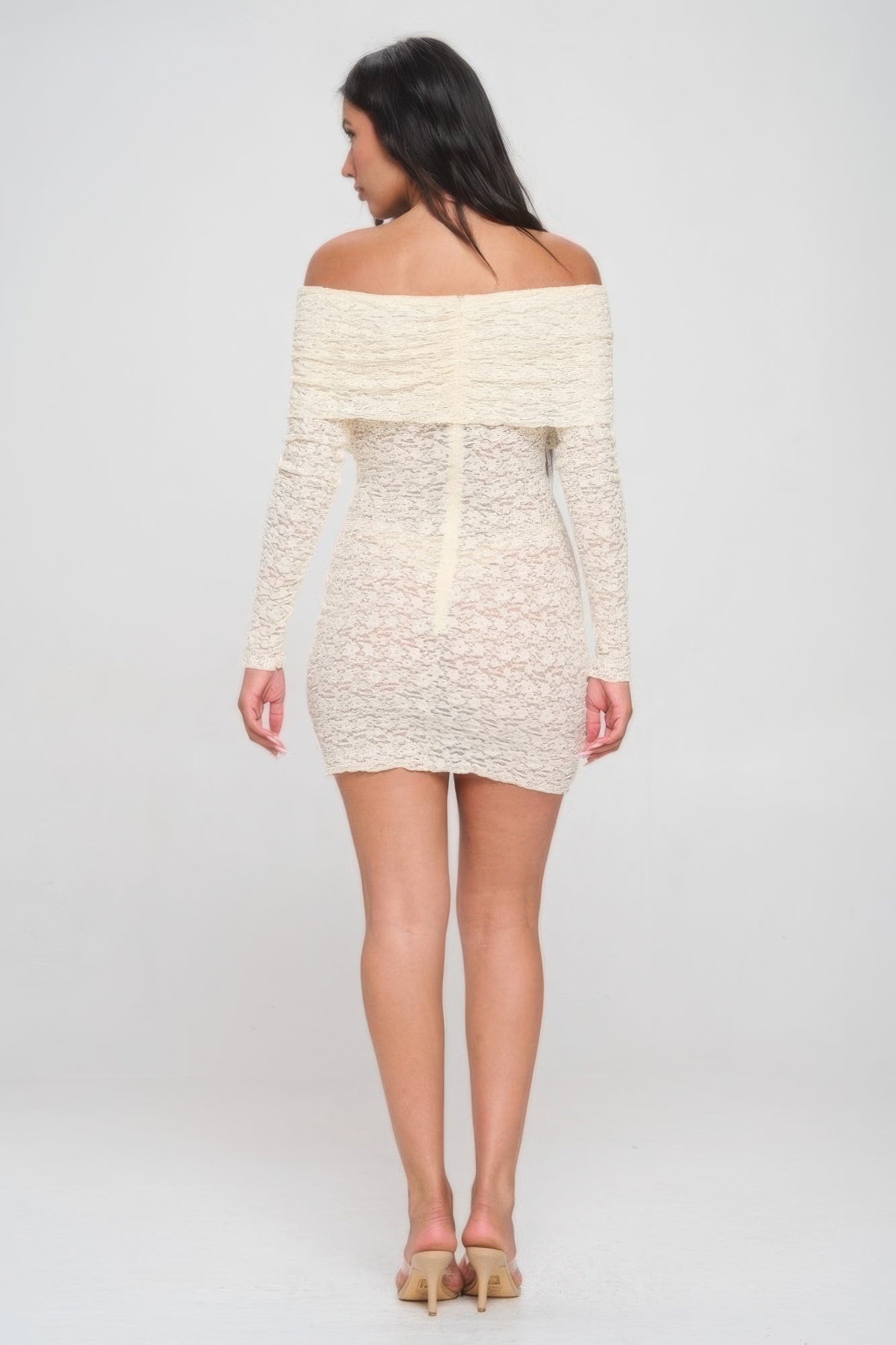 Off Shoulder Lace Mini Dress