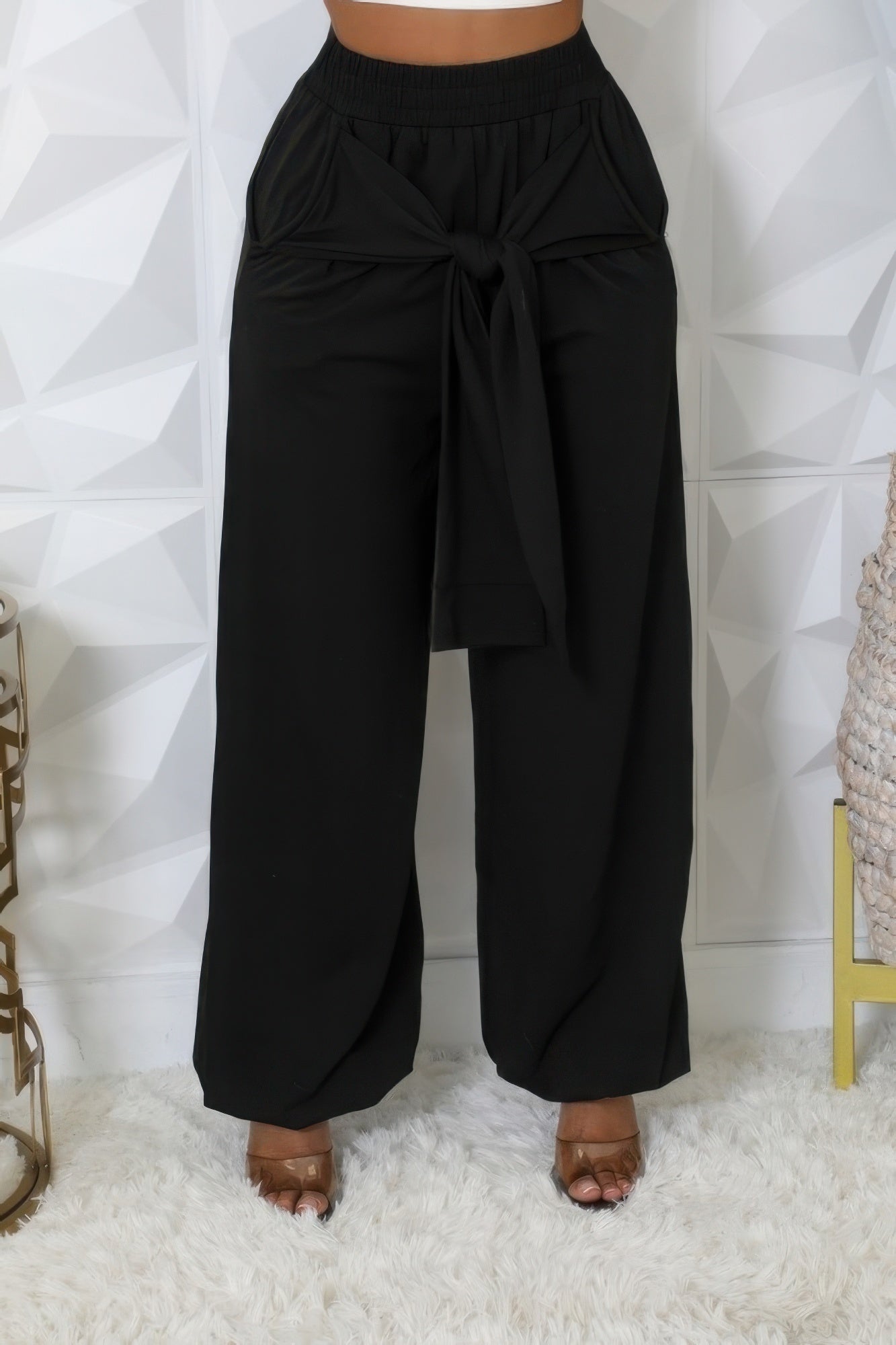 High-Waist Bow Pants