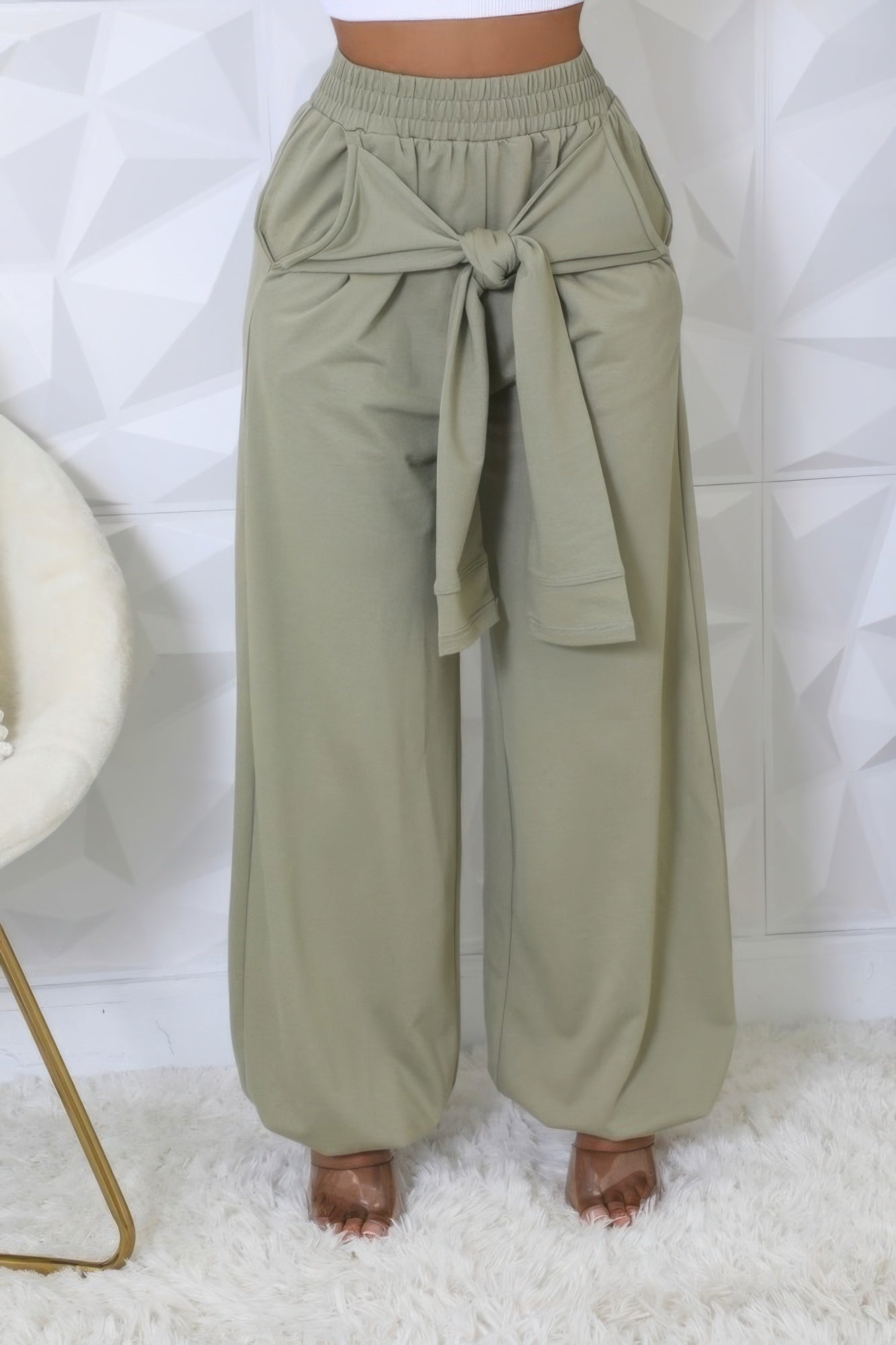 High-Waist Bow Pants