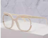 Luxe Color Frame Gold Trim Fashion Glasses – Oversized Clear Lens