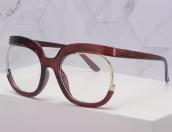 Luxe Color Frame Gold Trim Fashion Glasses – Oversized Clear Lens