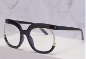 Luxe Color Frame Gold Trim Fashion Glasses – Oversized Clear Lens
