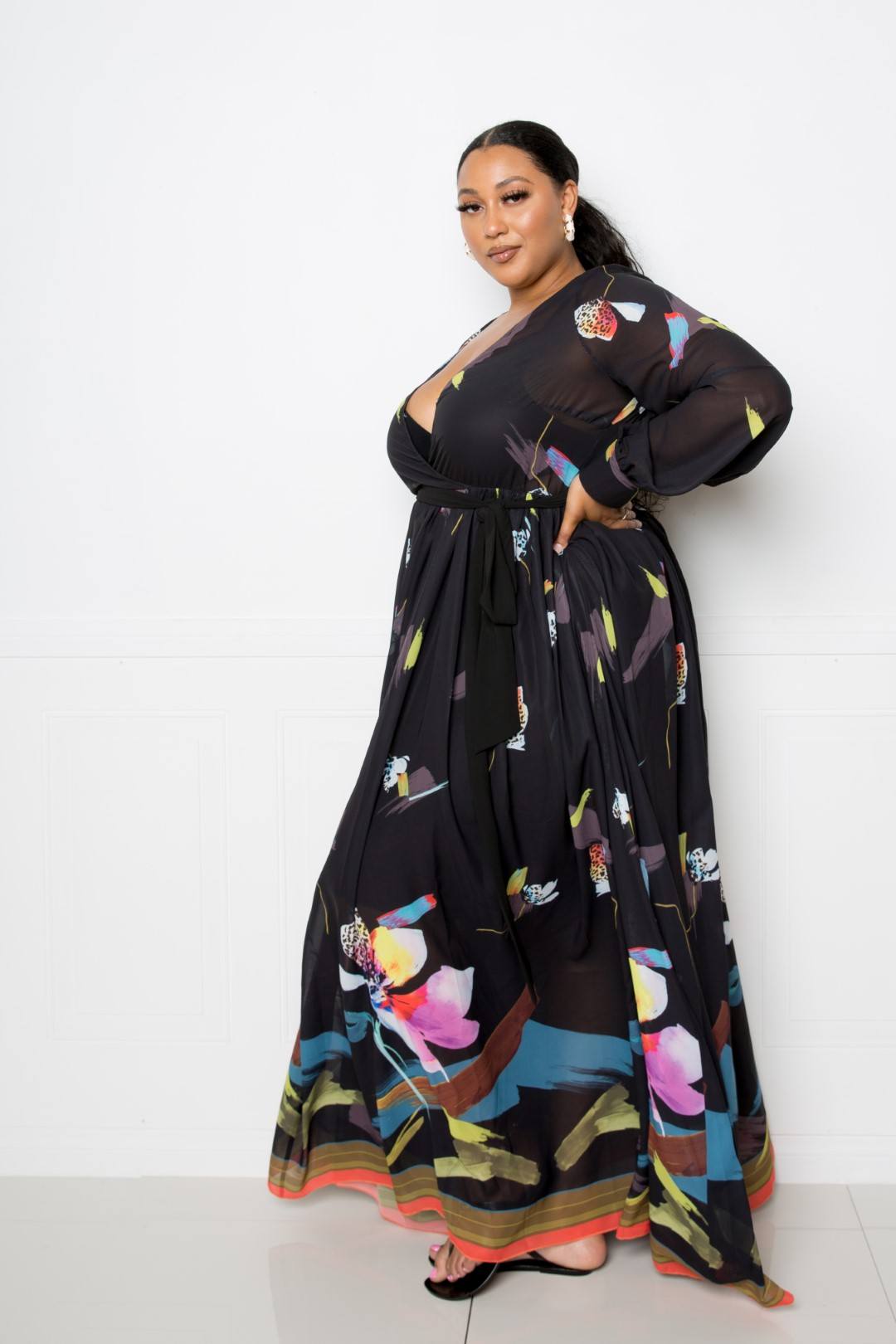Floral Long Sleeve Maxi Dress