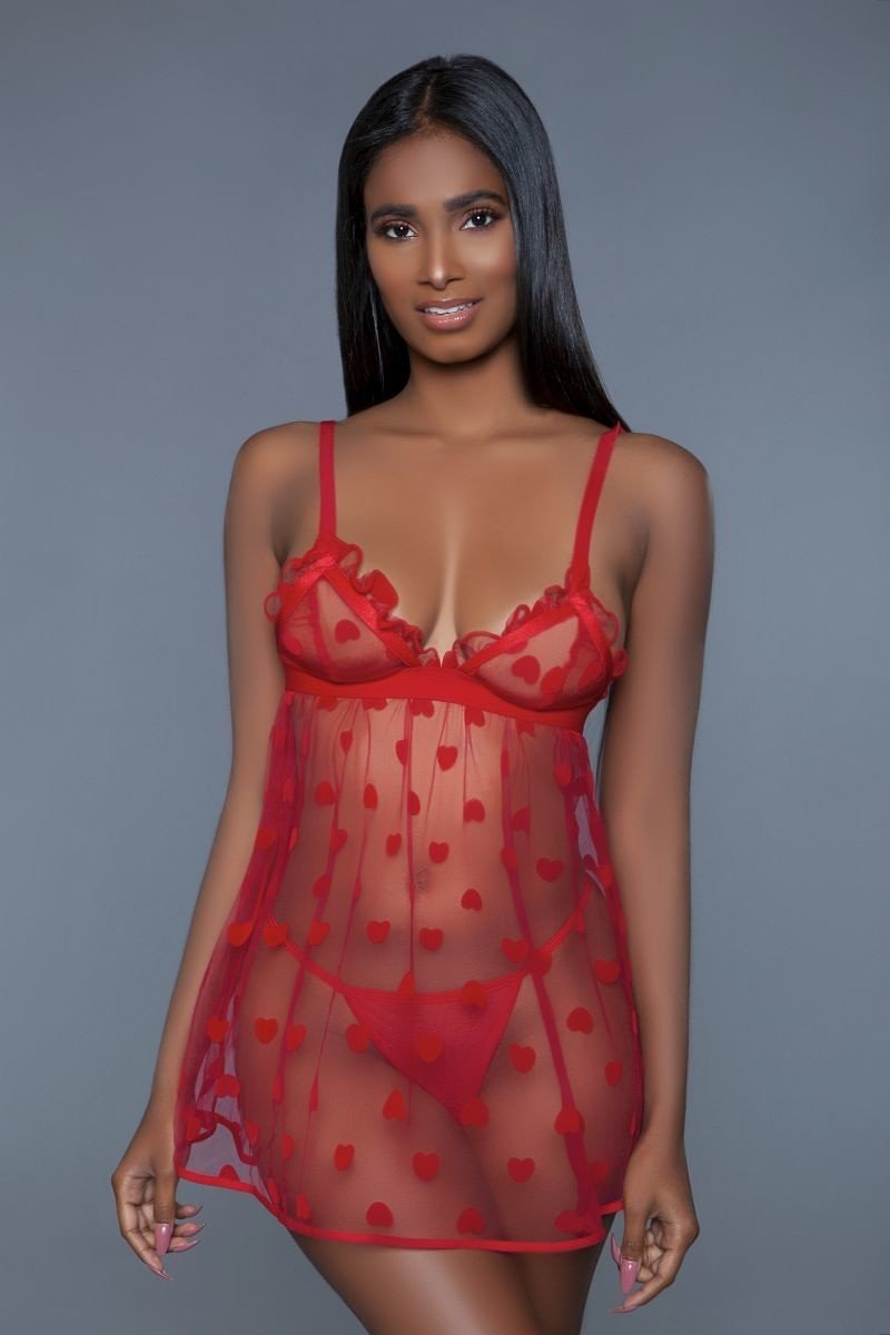 Mesh Heart Lingerie Dress