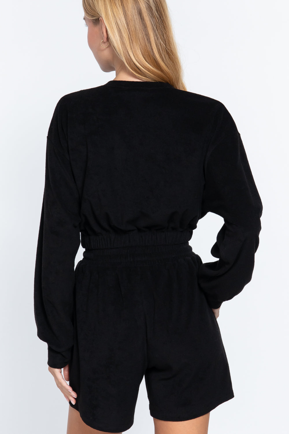 Elasticized Hem Terry Top