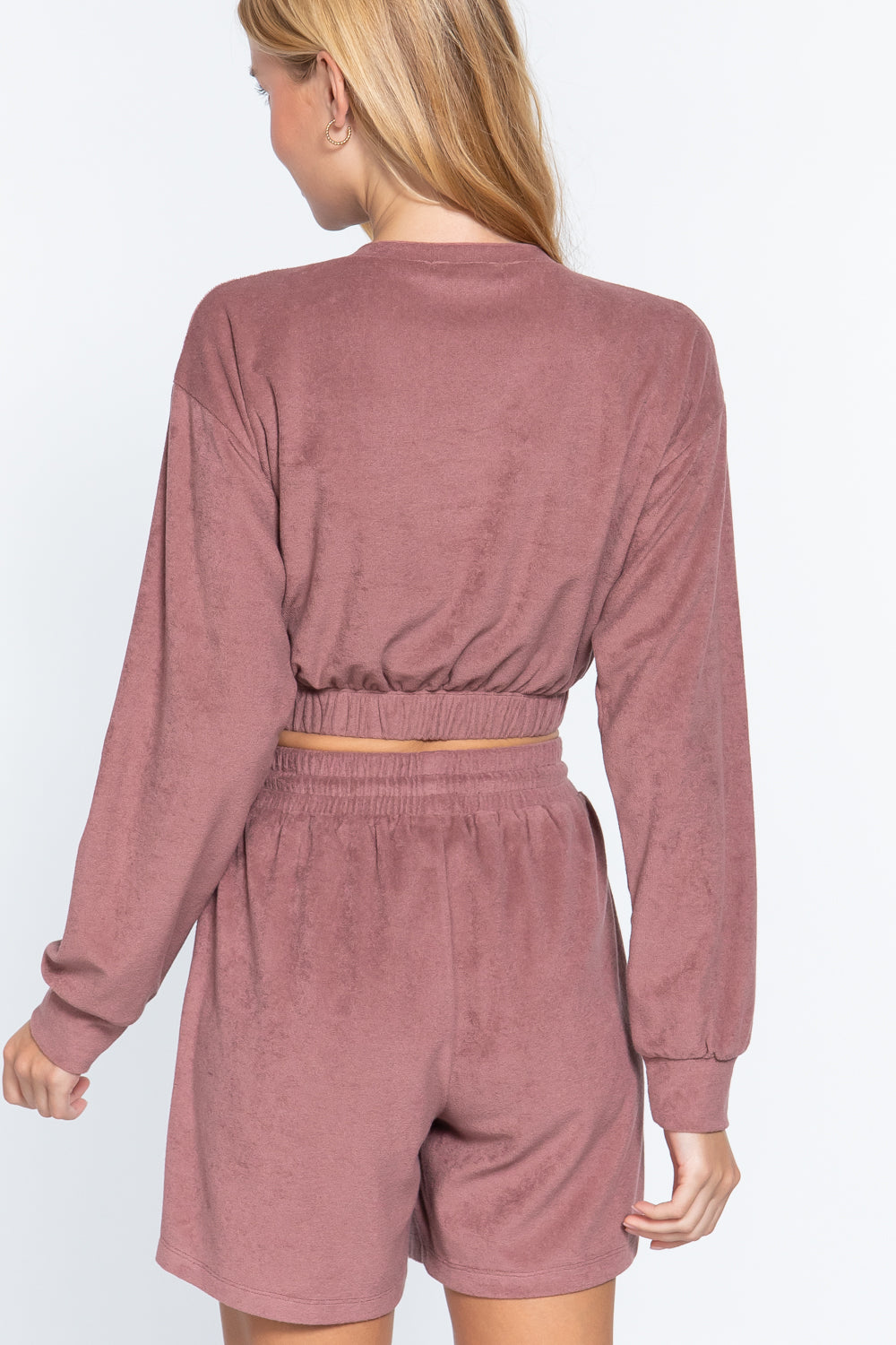 Elasticized Hem Terry Top