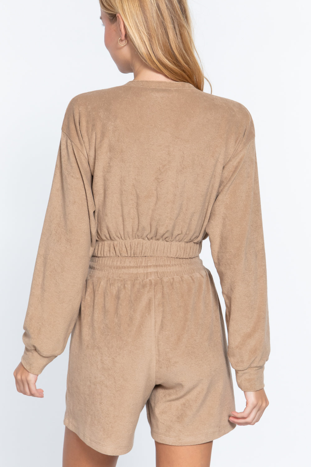 Elasticized Hem Terry Top