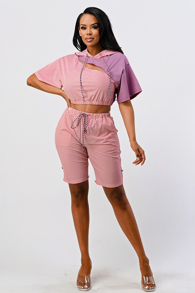 Color Block Pant Set