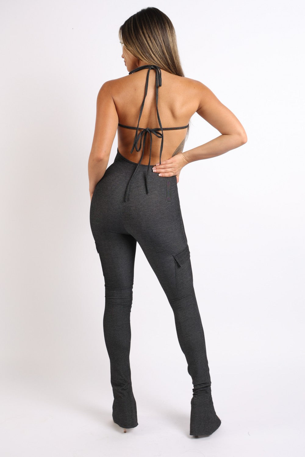 Cargo Pocket Halter Jumpsuit