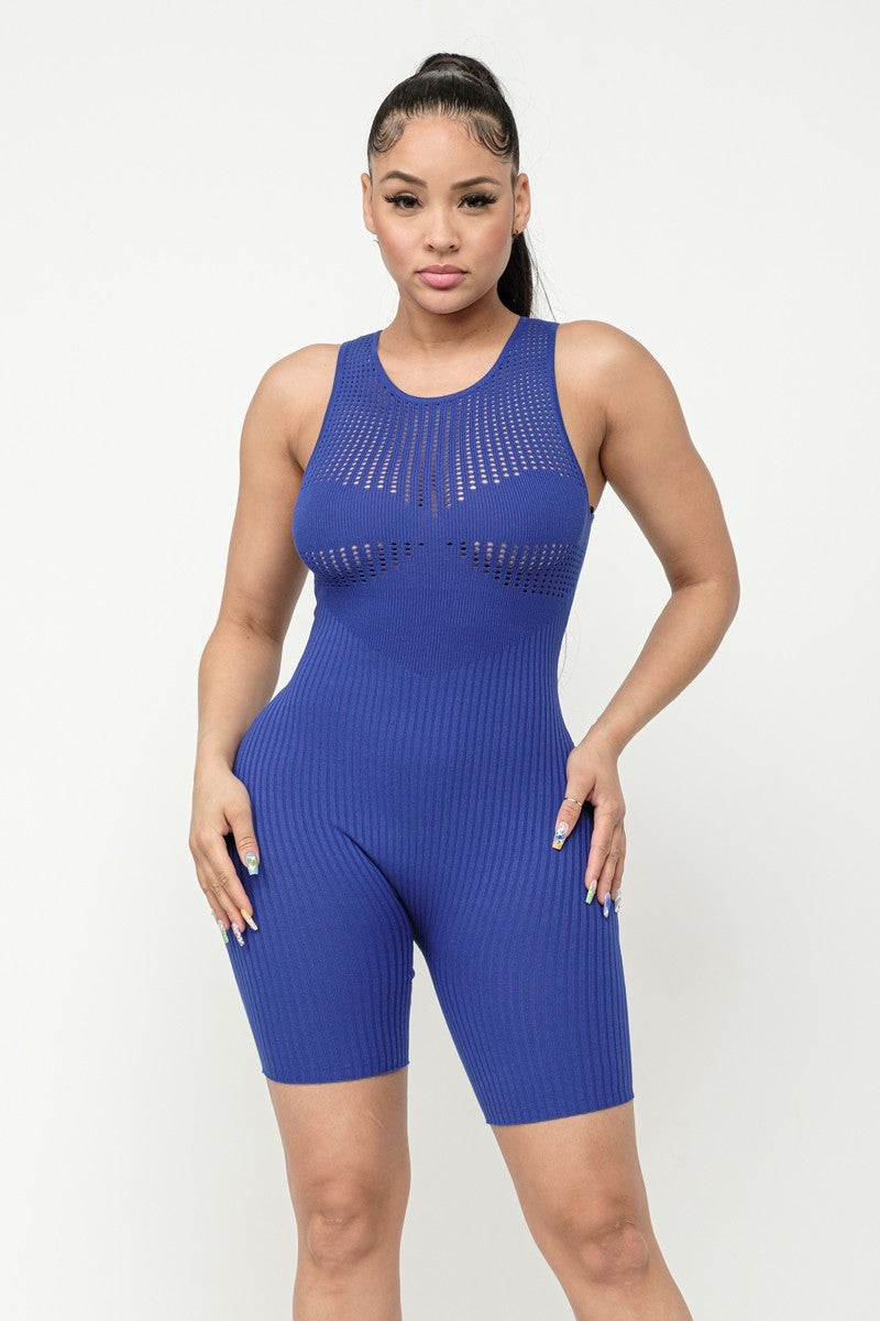 Ribbed Bodycon Romper