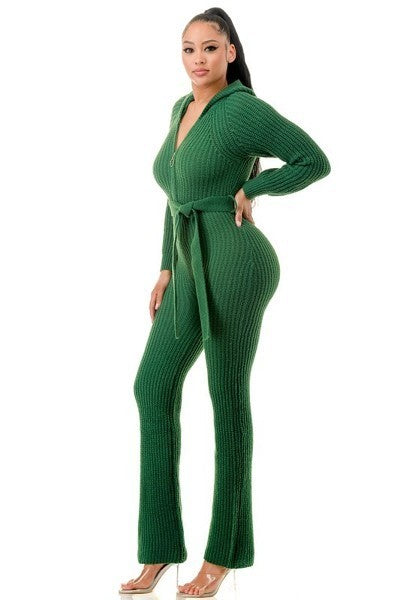 Knit Hooded Jumpsuit