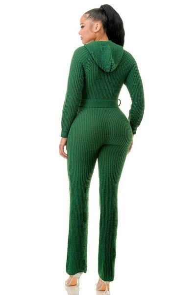 Knit Hooded Jumpsuit