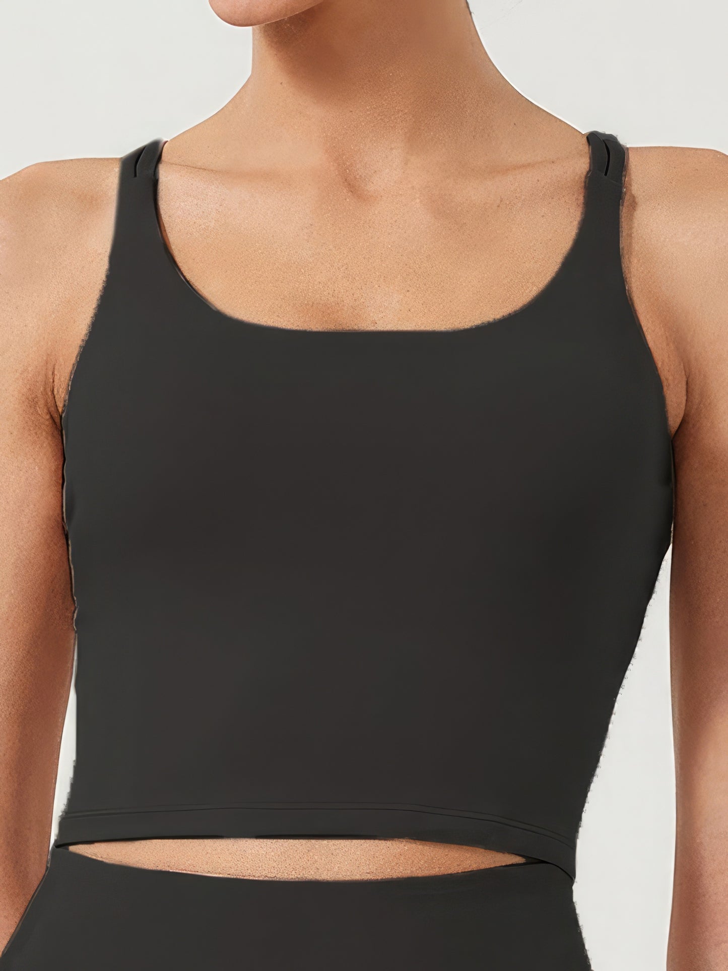Solid Criss Cross Back Sports Top