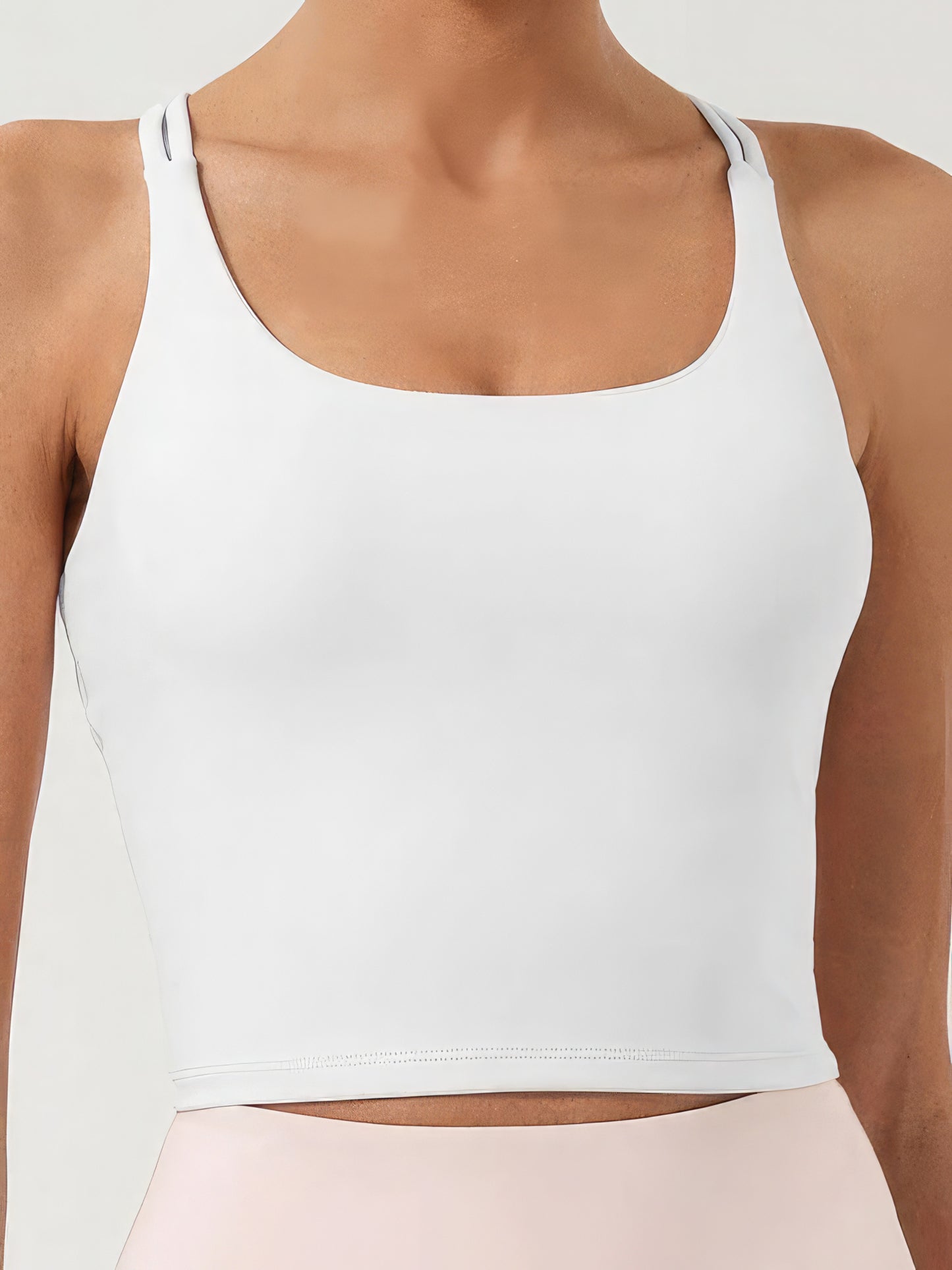 Solid Criss Cross Back Sports Top