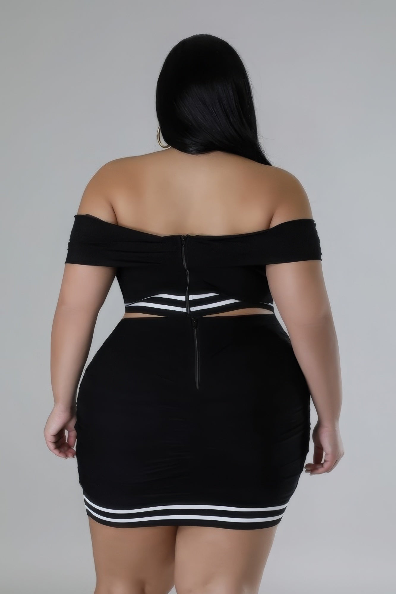 Curve Off Shoulder Skirt Set