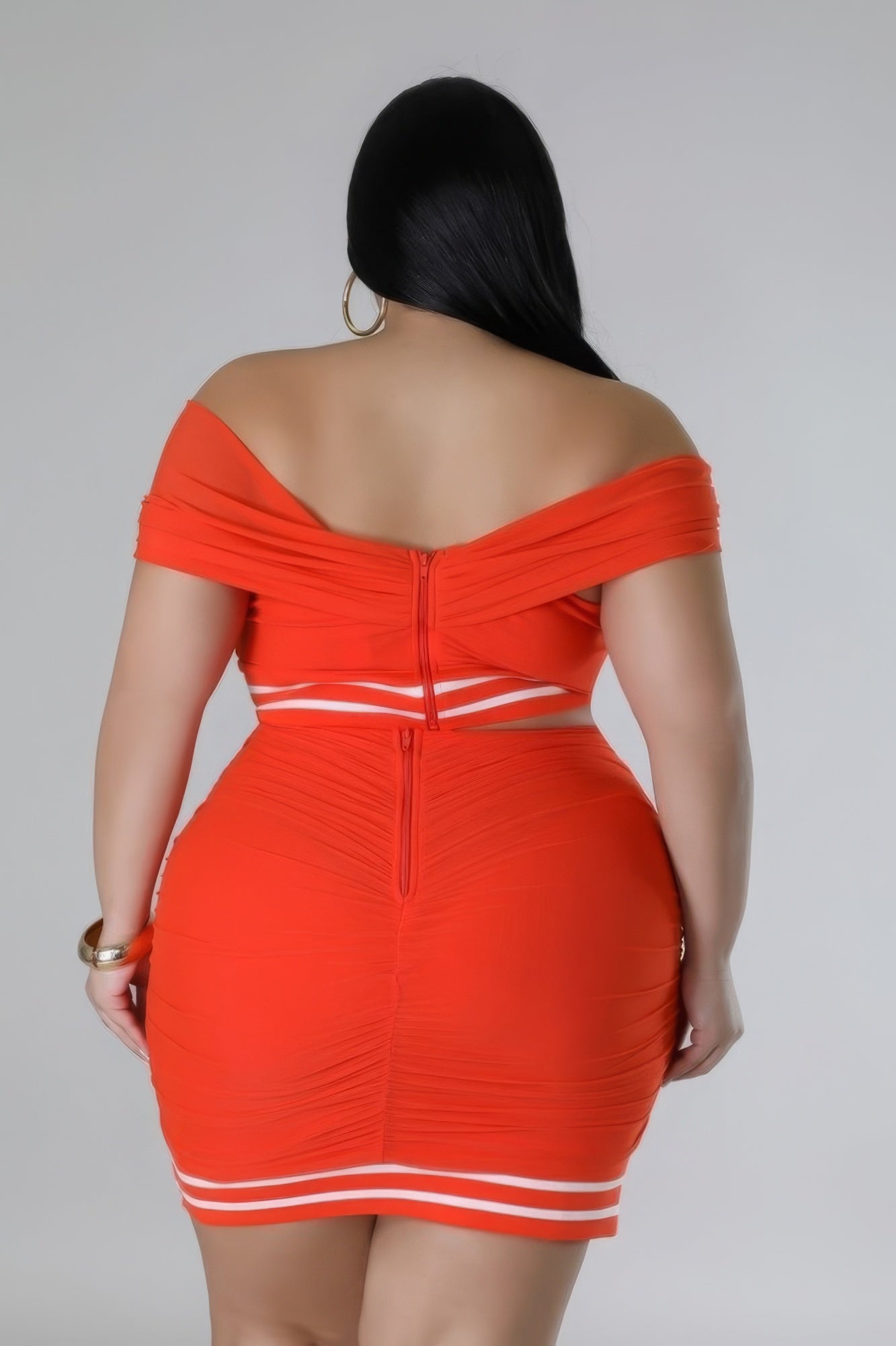Curve Off Shoulder Skirt Set