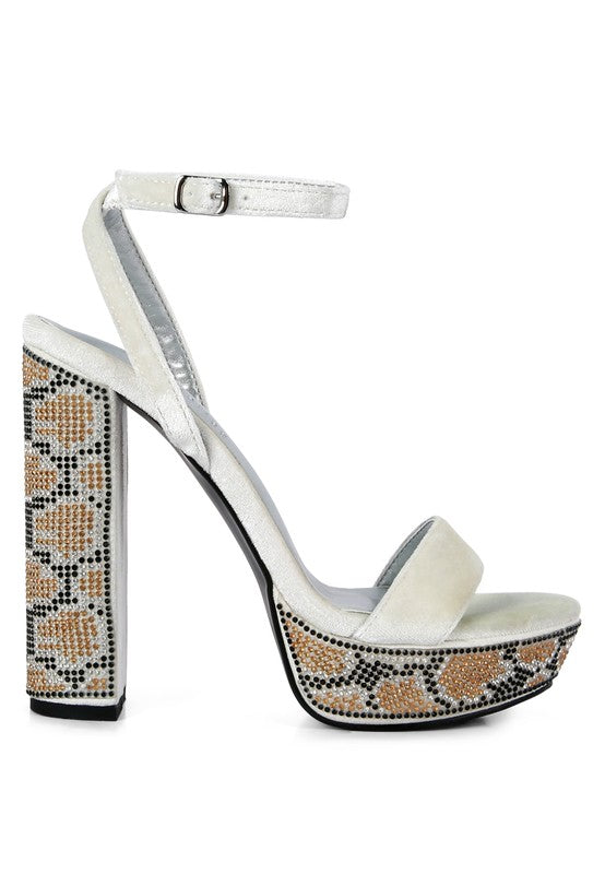 Diamante Studded High Heel Sandals