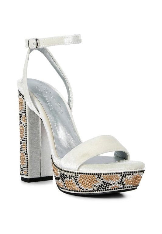 Diamante Studded High Heel Sandals