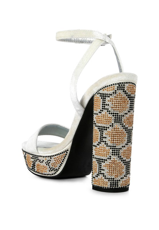 Diamante Studded High Heel Sandals