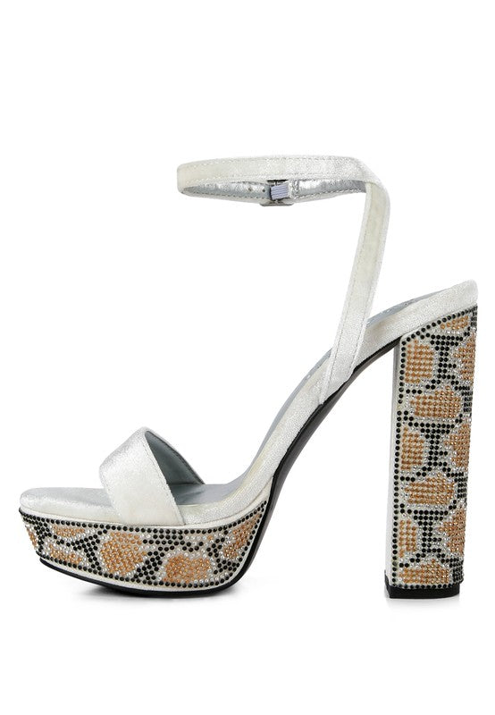 Diamante Studded High Heel Sandals