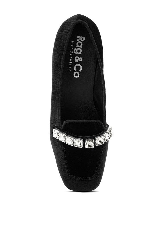 Velvet Diamante Loafers