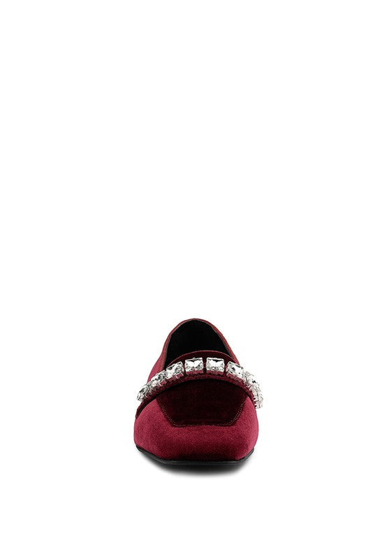 Velvet Diamante Loafers