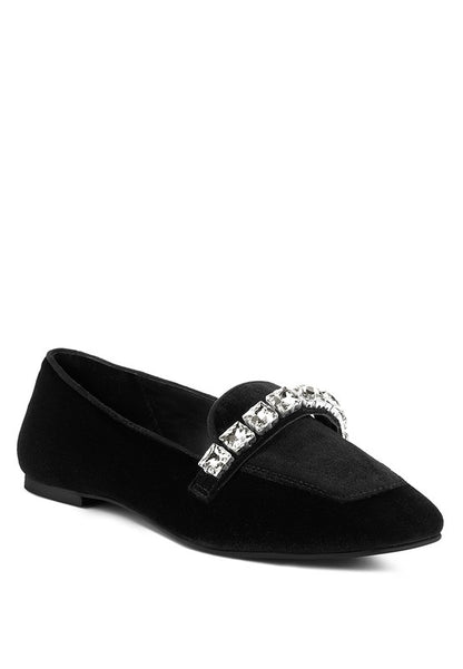 Velvet Diamante Loafers