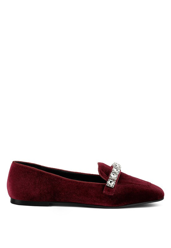 Velvet Diamante Loafers