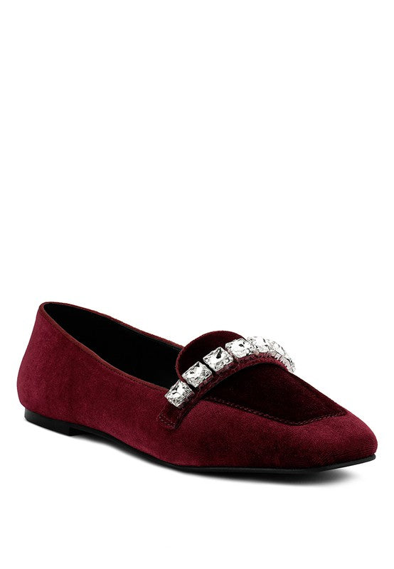 Velvet Diamante Loafers