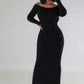 Long Sleeve Backless Maxi Dress