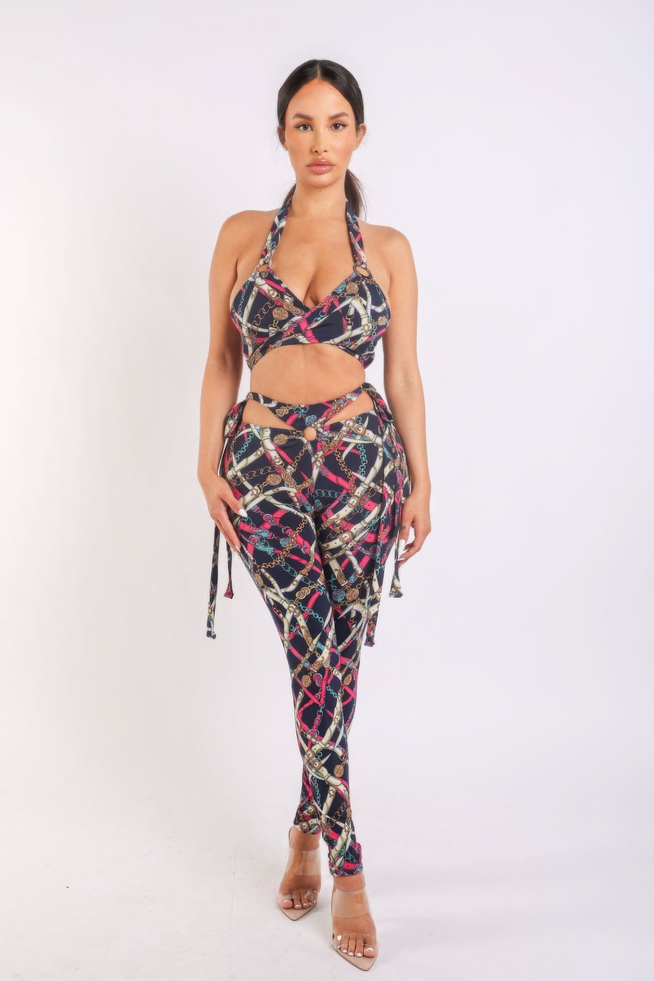 Chain Abstract Print Jumpsuit