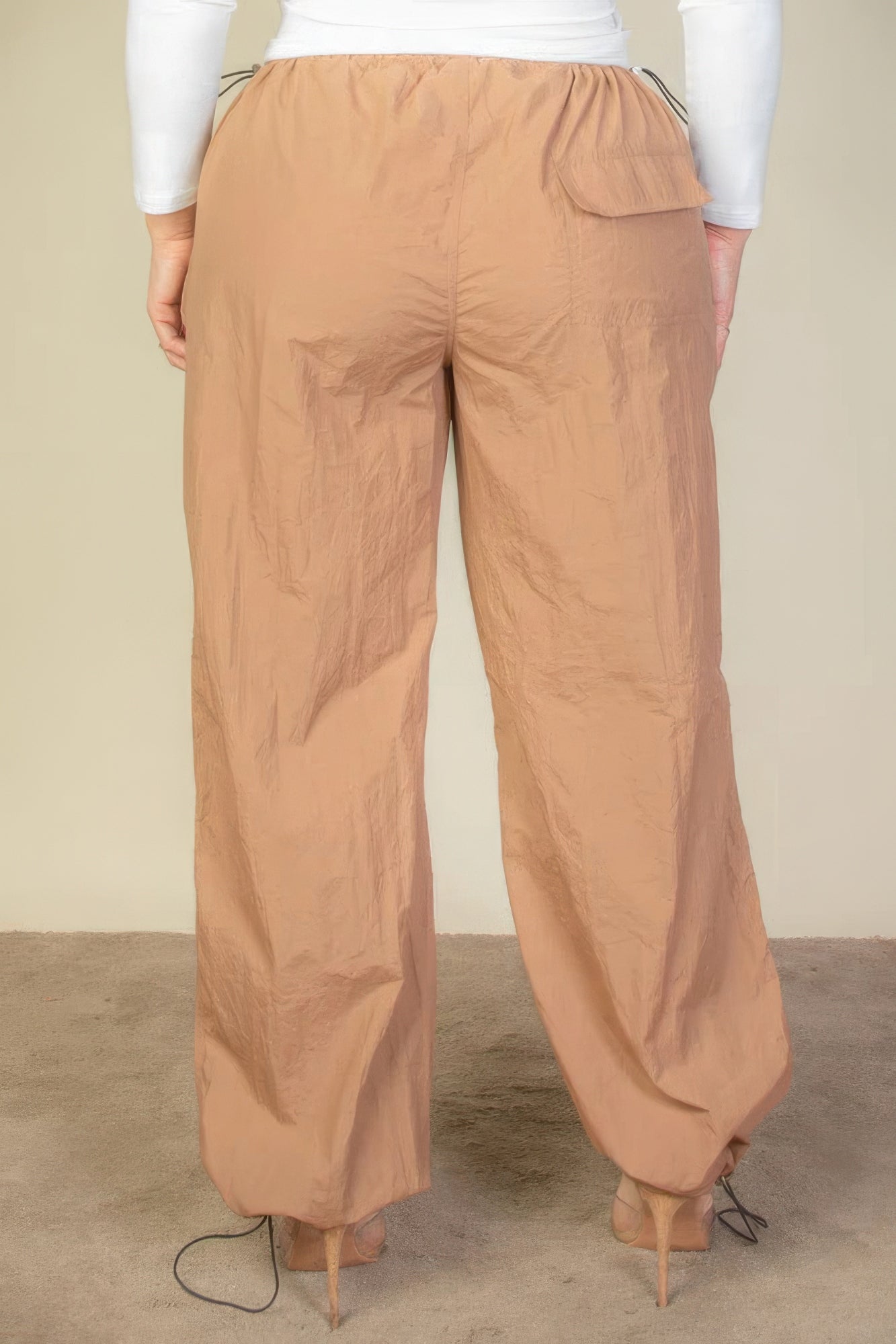 Curve Drawstring Parachute Pants