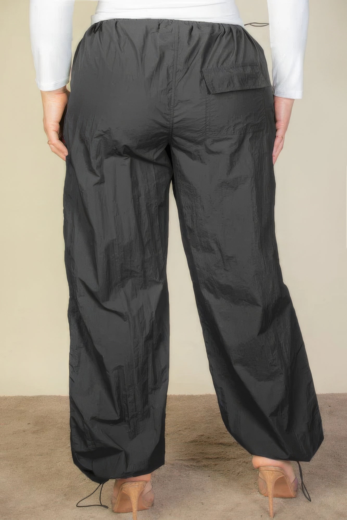 Curve Drawstring Parachute Pants