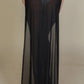 High Split Mesh Sheer Maxi Skirt