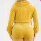 Curve Velour Crop Hoodie And Shorts Set