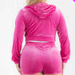 Curve Velour Crop Hoodie And Shorts Set