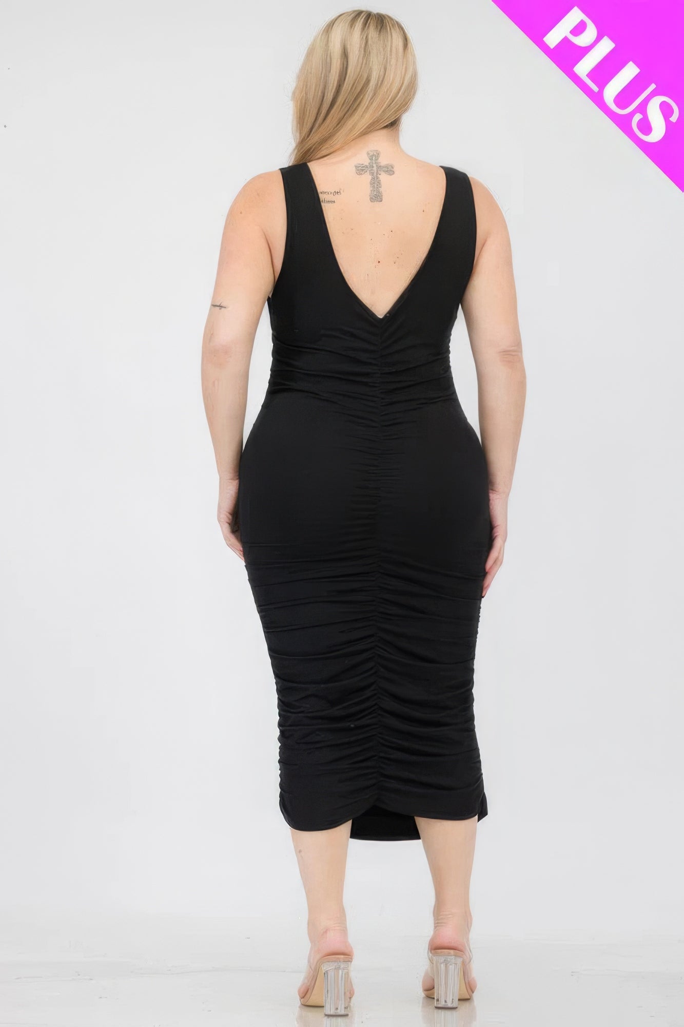 Curve Ruched Bodycon Midi Dress