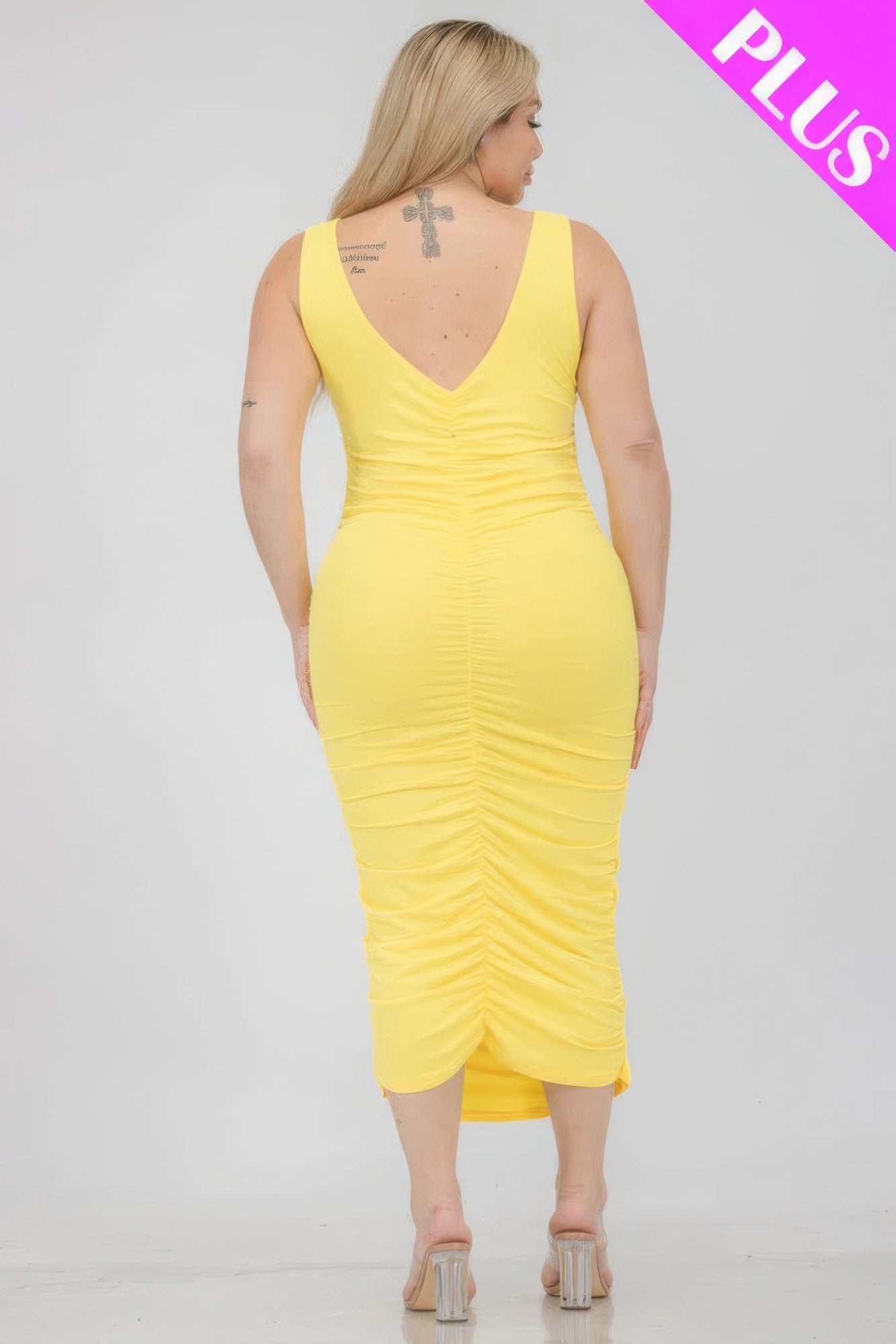 Curve Ruched Bodycon Midi Dress