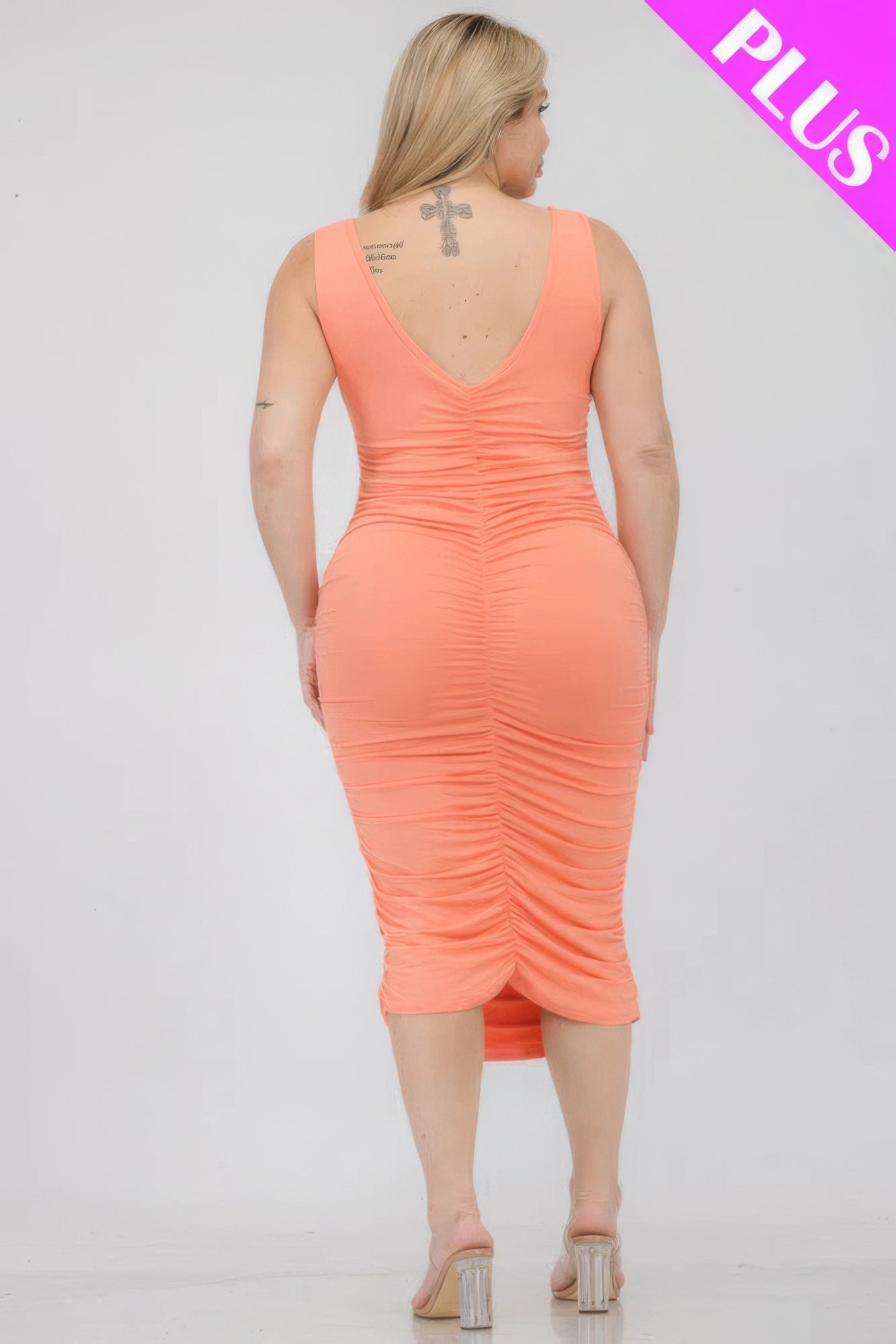 Curve Ruched Bodycon Midi Dress