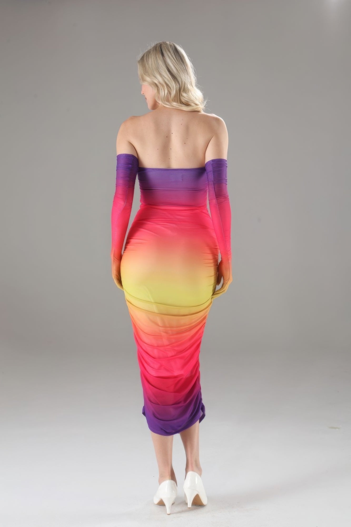 Sunset Strapless Midi Dress