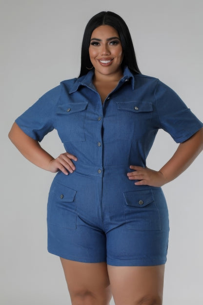 Curve Denim Romper